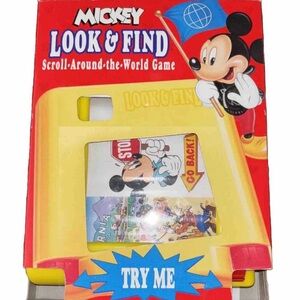 1991 Vintage Parker Bros Look & Find Mickey Scroll Around The World Game, Rare